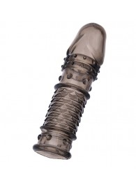 Дымчатая закрытая насадка ToyFa XLover с чешуйками и пупырышками - 13,5 см. - ToyFa - в Великом Новгороде купить с доставкой