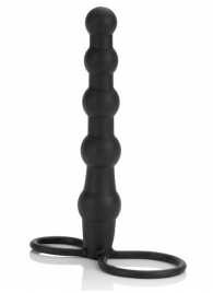 Насадка на пенис для двойного проникновения Silicone Beaded Double Rider - 14 см. - California Exotic Novelties - в Великом Новгороде купить с доставкой