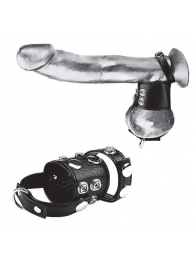 Утяжка на пенис и мошонку Cock Ring With 1.5  Ball Stretcher And Optional Weight Ring - BlueLine - купить с доставкой в Великом Новгороде