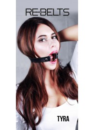 Чёрный кожаный чокер-кляп Tyra Black - Rebelts - купить с доставкой в Великом Новгороде