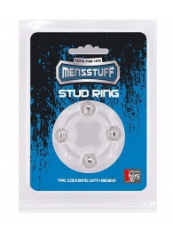 Эрекционное кольцо с 4 бусинами MENZSTUFF STUD RING CLEAR - Dream Toys - в Великом Новгороде купить с доставкой