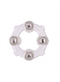 Эрекционное кольцо с 4 бусинами MENZSTUFF STUD RING CLEAR - Dream Toys - в Великом Новгороде купить с доставкой