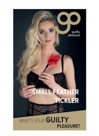 Пластиковая метелочка с красными пёрышками Small Feather Tickler - 32 см. - Blush Novelties - купить с доставкой в Великом Новгороде
