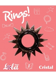 Чёрное эрекционное кольцо Rings Cristal - Lola Games - в Великом Новгороде купить с доставкой