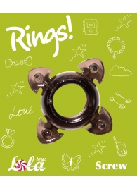 Чёрное эрекционное кольцо Rings Screw - Lola Games - в Великом Новгороде купить с доставкой