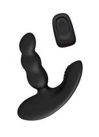Черный силиконовый стимулятор простаты Levett Nitoc с пультом ДУ - Levett - в Великом Новгороде купить с доставкой