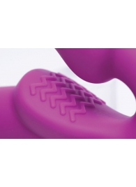 Ярко-розовый безремневой вибрострапон Evoke Vibrating Strapless Silicone Strap-on Dildo - XR Brands - купить с доставкой в Великом Новгороде