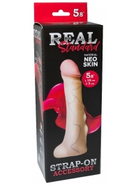 Реалистичная насадка с мошонкой REAL Standard - 18 см. - LOVETOY (А-Полимер) - купить с доставкой в Великом Новгороде