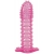 Гелевая розовая насадка с шипами - 12 см. - Toyfa Basic - в Великом Новгороде купить с доставкой