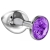 Малая серебристая анальная пробка Diamond Purple Sparkle Small с фиолетовым кристаллом - 7 см. - Lola Games - купить с доставкой в Великом Новгороде