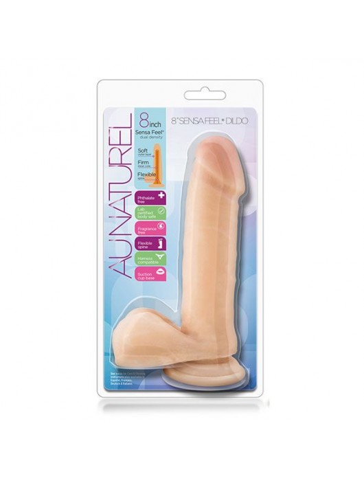 Телесный фаллоимитатор 8 Inch Sensa Feel Dildo - 20,3 см. - Blush Novelties