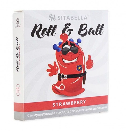 Стимулирующий презерватив-насадка Roll   Ball Strawberry - Sitabella - купить с доставкой в Великом Новгороде