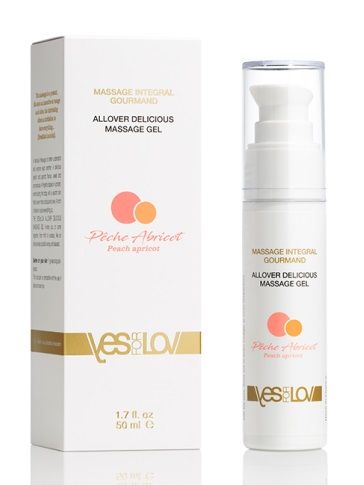 Универсальный массажный гель-смазка Allover Delicious Massage Gel с ароматом персика и аброкоса - 50 мл. - YESforLOV - купить с доставкой в Великом Новгороде