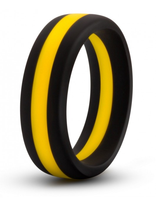 Черно-желтое силиконовое эрекционное кольцо Silicone Go Pro Cock Ring - Blush Novelties - в Великом Новгороде купить с доставкой