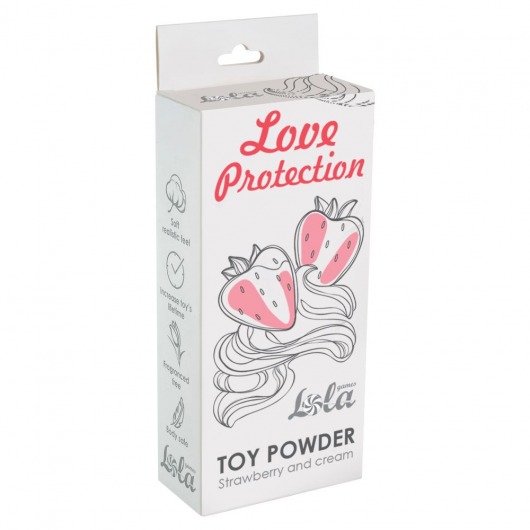 Пудра для игрушек Love Protection с ароматом клубники со сливками - 30 гр. - Lola Games - купить с доставкой в Великом Новгороде