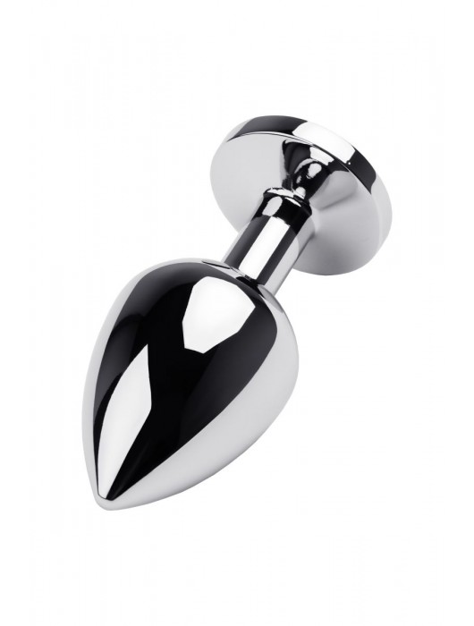 Серебристая коническая анальная пробка с красным кристаллом - 8 см. - ToyFa - купить с доставкой в Великом Новгороде