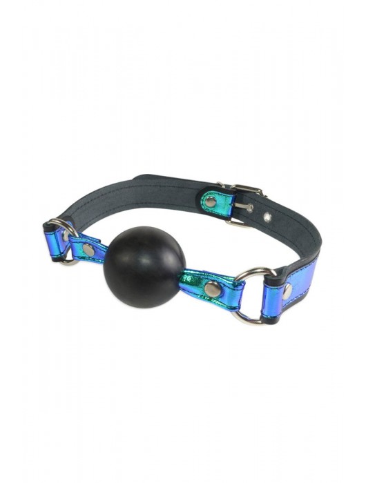 Кляп-шарик на чёрно-синих ремешках - Sitabella - купить с доставкой в Великом Новгороде