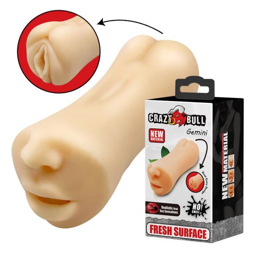 Двусторонний мастурбатор Gemini - ротик и вагина - Baile - в Великом Новгороде купить с доставкой