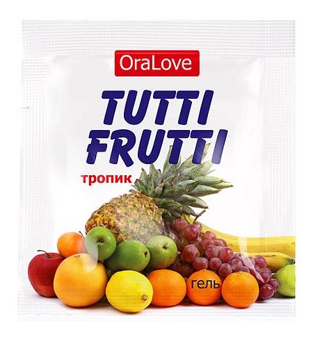 Пробник гель-смазки Tutti-frutti со вкусом тропических фруктов - 4 гр. - Биоритм - купить с доставкой в Великом Новгороде