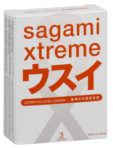 Ультратонкие презервативы Sagami Xtreme SUPERTHIN - 3 шт. - Sagami - купить с доставкой в Великом Новгороде