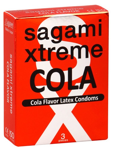 Ароматизированные презервативы Sagami Xtreme COLA - 3 шт. - Sagami - купить с доставкой в Великом Новгороде