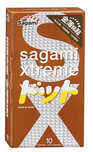 Презервативы Sagami Xtreme FEEL UP с точечной текстурой и линиями прилегания - 10 шт. - Sagami - купить с доставкой в Великом Новгороде