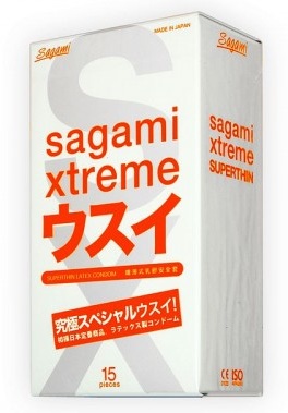 Ультратонкие презервативы Sagami Xtreme SUPERTHIN - 15 шт. - Sagami - купить с доставкой в Великом Новгороде