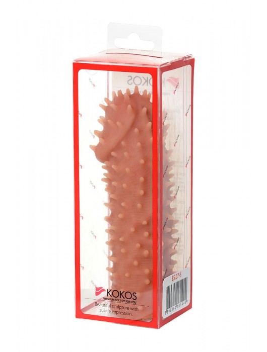 Телесная реалистичная насадка KOKOS Extreme Sleeve 07 с дополнительной стимуляцией - 12,7 см. - KOKOS - в Великом Новгороде купить с доставкой