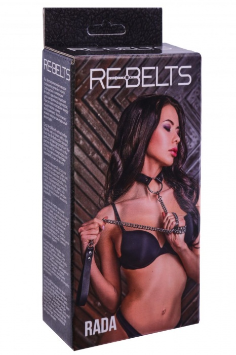 Черный поводок и чокер с кольцом Rada - Rebelts - купить с доставкой в Великом Новгороде