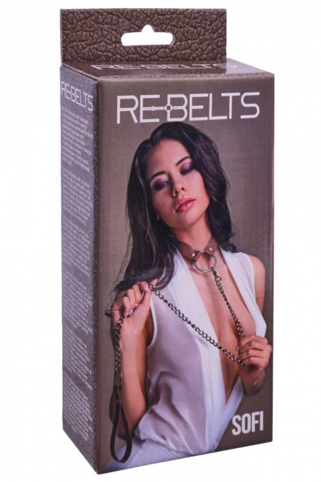 Коричневый поводок и чокер с кольцом Sofi - Rebelts - купить с доставкой в Великом Новгороде