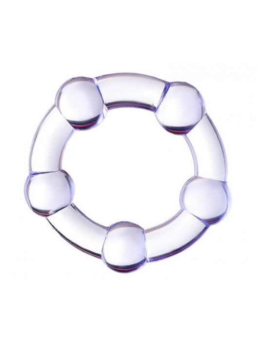 Фиолетовое эрекционное кольцо на пенис с бусинами - Штучки-дрючки - в Великом Новгороде купить с доставкой