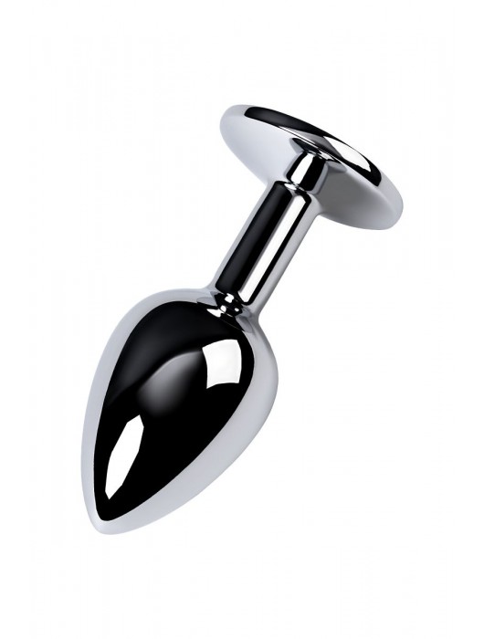 Серебристая конусовидная анальная пробка с фиолетовым кристаллом - 7 см. - ToyFa - купить с доставкой в Великом Новгороде