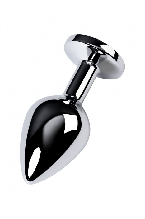 Серебристая конусовидная анальная пробка с голубым кристаллом - 8 см. - ToyFa - купить с доставкой в Великом Новгороде