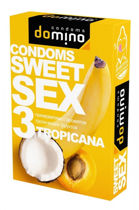 Презервативы для орального секса DOMINO Sweet Sex с ароматом тропических фруктов - 3 шт. - Domino - купить с доставкой в Великом Новгороде