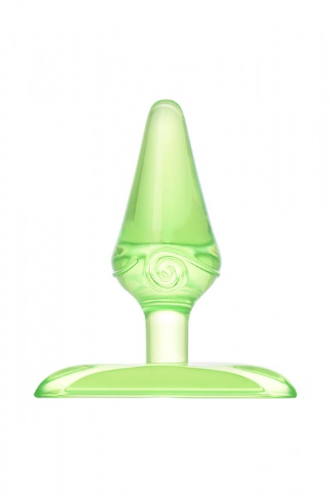 Зеленая анальная втулка с ограничителем - 6,5 см. - Toyfa Basic