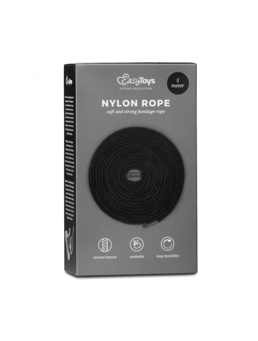 Черная веревка для бондажа Easytoys Bondage Rope - 5 м. - Easy toys - купить с доставкой в Великом Новгороде