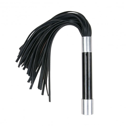 Черная плеть Easytoys Flogger With Metal Grip - 38 см. - Easy toys - купить с доставкой в Великом Новгороде