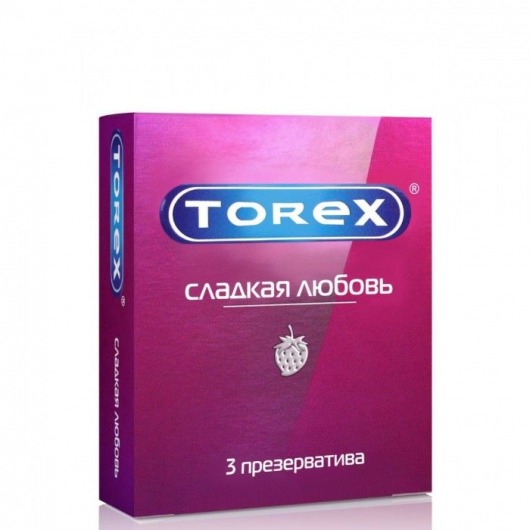 Презервативы Torex  Сладкая любовь  с ароматом клубники - 3 шт. - Torex - купить с доставкой в Великом Новгороде