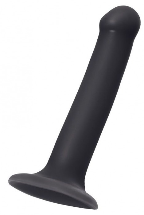 Черный фаллос на присоске Silicone Bendable Dildo M - 18 см. - Strap-on-me - купить с доставкой в Великом Новгороде