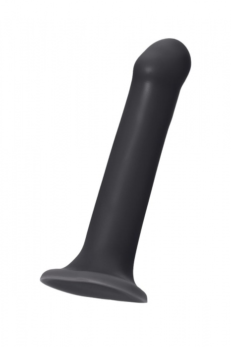 Черный фаллос на присоске Silicone Bendable Dildo L - 19 см. - Strap-on-me - купить с доставкой в Великом Новгороде