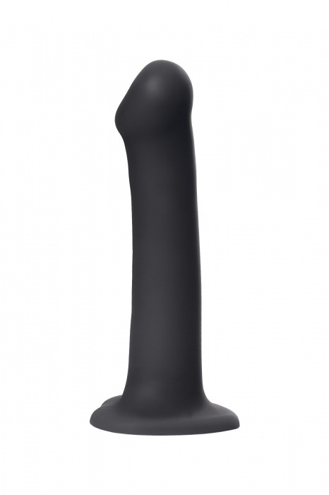 Черный фаллос на присоске Silicone Bendable Dildo L - 19 см. - Strap-on-me - купить с доставкой в Великом Новгороде