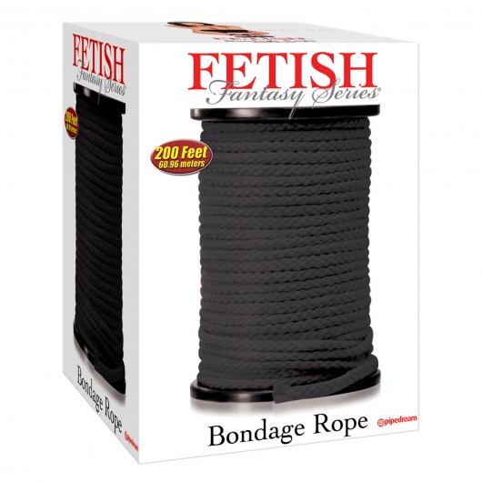 Черная веревка для связывания Bondage Rope - 60,9 м. - Pipedream - купить с доставкой в Великом Новгороде