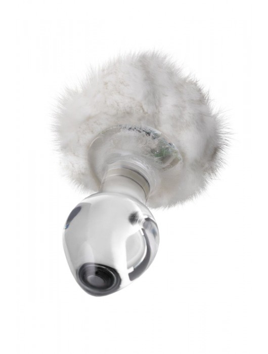 Стеклянная анальная втулка с хвостиком - 9,5 см. - Sexus - купить с доставкой в Великом Новгороде