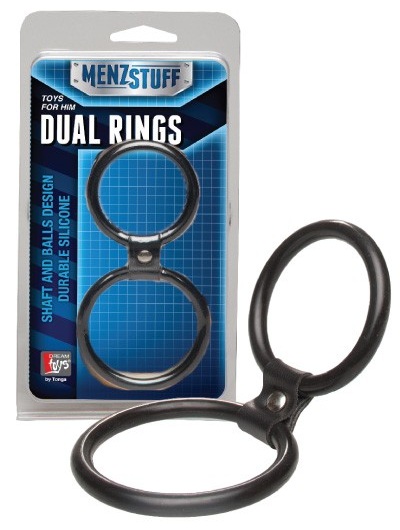 Чёрное двойное эрекционное кольцо Dual Rings Black - Dream Toys - в Великом Новгороде купить с доставкой