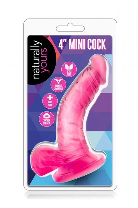 Розовый фаллоимитатор на присоске NATURALLY YOURS 4INCH MINI - 12 см. - Blush Novelties
