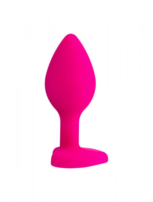 Розовая анальная втулка Diamond Heart с прозрачным кристаллом - 7 см. - ToyFa - купить с доставкой в Великом Новгороде