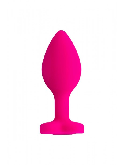 Розовая анальная втулка Diamond Heart с прозрачным кристаллом - 7 см. - ToyFa - купить с доставкой в Великом Новгороде