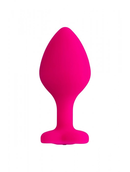 Розовая анальная втулка Diamond Heart с прозрачным кристаллом - 8 см. - ToyFa - купить с доставкой в Великом Новгороде