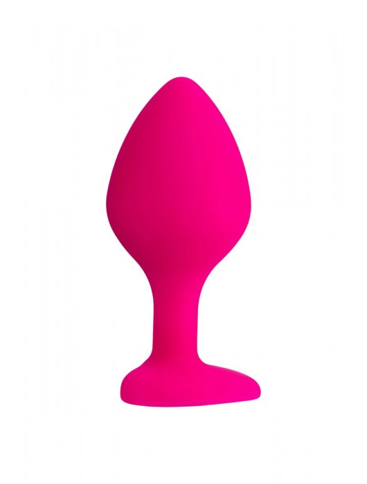 Розовая анальная втулка Diamond Heart с прозрачным кристаллом - 8 см. - ToyFa - купить с доставкой в Великом Новгороде