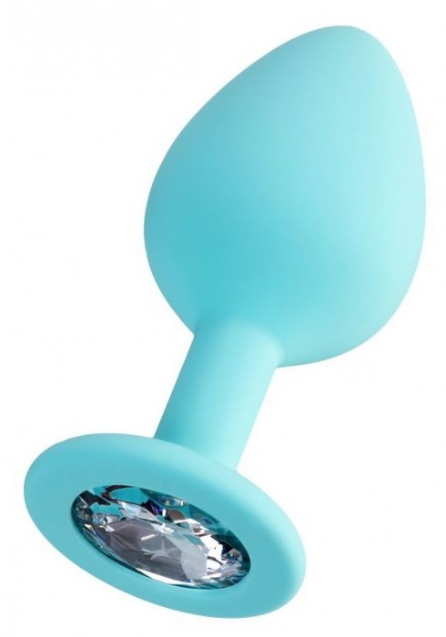 Мятная анальная втулка Brilliant с прозрачным кристаллом - 8 см. - ToyFa - купить с доставкой в Великом Новгороде